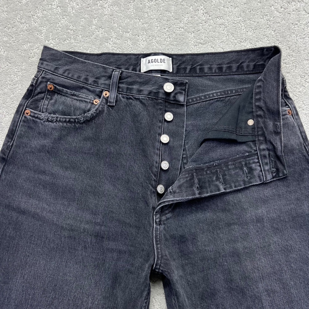 AGOLDE Jeans Size 30 Black Regenerative Cotton High Rise Straight Leg 90s Pinch